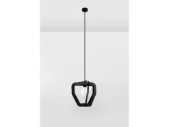 Sollux Lighting Lámpara Suspendida-Lampada a sospensione moderna con struttura a filo nera E27 E Lámpara colgante moderna con marco de alambre E27 Negro