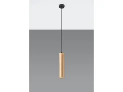 Clearance Sollux Lighting Lampada a sospensione sottile 8 cm in legno naturale GU10 Lámpara colgante Slim 8cm Madera natural GU10 Marru00f3n