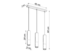 Hot Sollux Lighting Lampada a sospensione tripla Nero, Oro GU10 Lámpara colgante triple negra, oro GU10 Negro