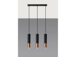 Sollux Lighting Lampada a sospensione tripla Nero, Rame GU10 Lámpara colgante triple negra, cobre GU10 Negro Sale