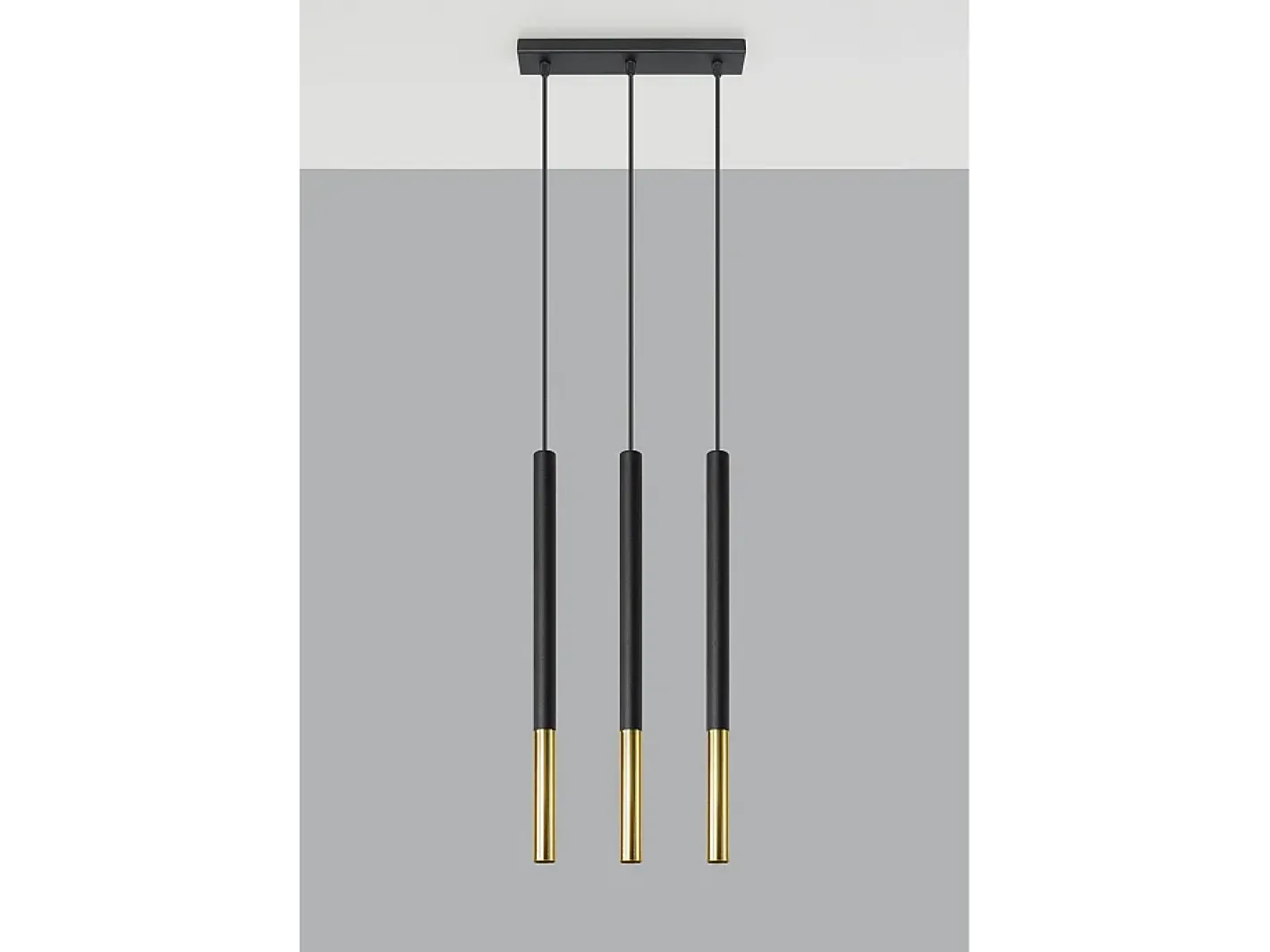 Best Sollux Lighting Lampada a sospensione tripla Nero, Oro G9 Lámpara colgante triple negra, dorada G9 Negro