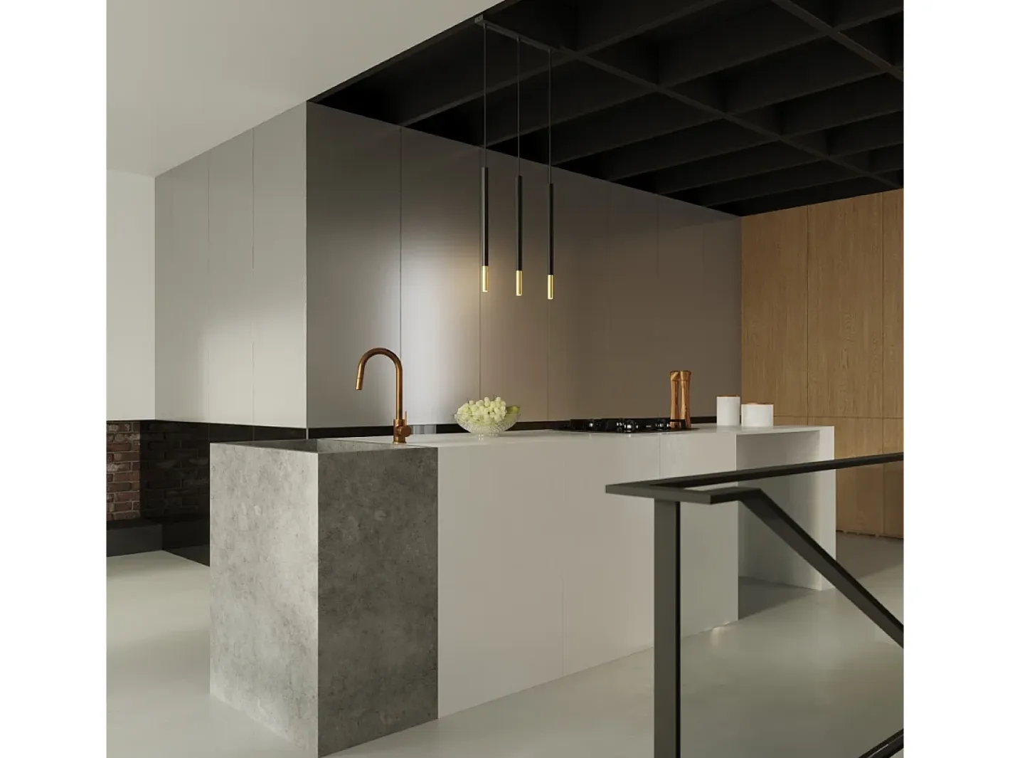 Best Sollux Lighting Lampada a sospensione tripla Nero, Oro G9 Lámpara colgante triple negra, dorada G9 Negro