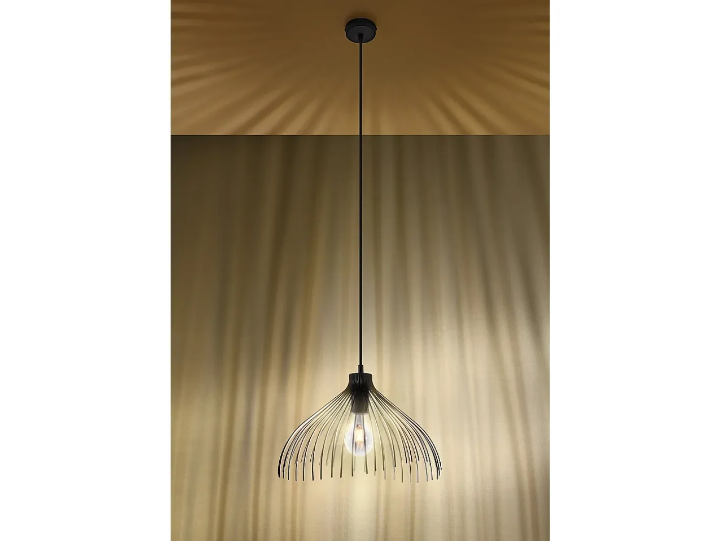 Sollux Lighting Lampada a sospensione Wire Frame nera E27 Lámpara colgante con marco de alambre E27 Negro