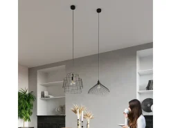 Sollux Lighting Lampada a sospensione Wire Frame nera E27 Lámpara colgante con marco de alambre E27 Negro