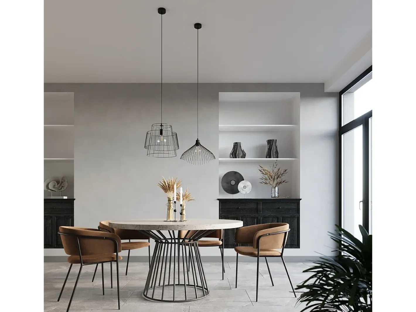 Sollux Lighting Lampada a sospensione Wire Frame nera E27 Lámpara colgante con marco de alambre E27 Negro