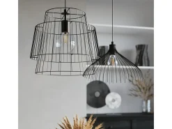 Sollux Lighting Lampada a sospensione Wire Frame nera E27 Lámpara colgante con marco de alambre E27 Negro