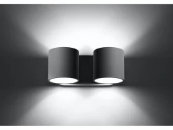 Sollux Lighting Aplique Para Pared-Lampada da parete Twin Round Up & Down grigia G9 Lámpara de pared Twin Round Up & Down G9 Gris