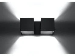 Sollux Lighting Aplique Para Pared-Lampada da parete Twin Square Up & Down nera G9 Lámpara de pared Twin Square Up & Down G9 Negro