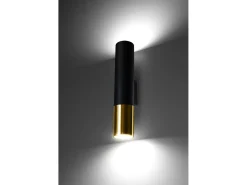 Best Sollux Lighting Lampada da parete Up & Down Nero, Oro GU10 Lámpara de pared Up & Down , Dorado GU10 Negro