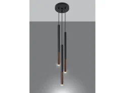 Sollux Lighting Lámpara Suspendida-Lampadario a sospensione Cluster Drop Nero, Rame G9 Lámpara colgante Cluster Drop , Cobre G9 Negro