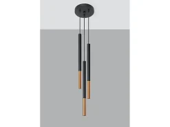 Sollux Lighting Lámpara Suspendida-Lampadario a sospensione Cluster Drop Nero, Rame G9 Lámpara colgante Cluster Drop , Cobre G9 Negro