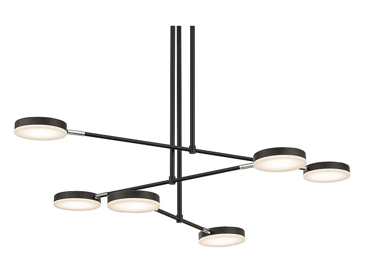 Clearance Maytoni Lampadario A Sospensione Moderno Fad Metallo Nero Acrilico 6 Luci Led 40W Negro