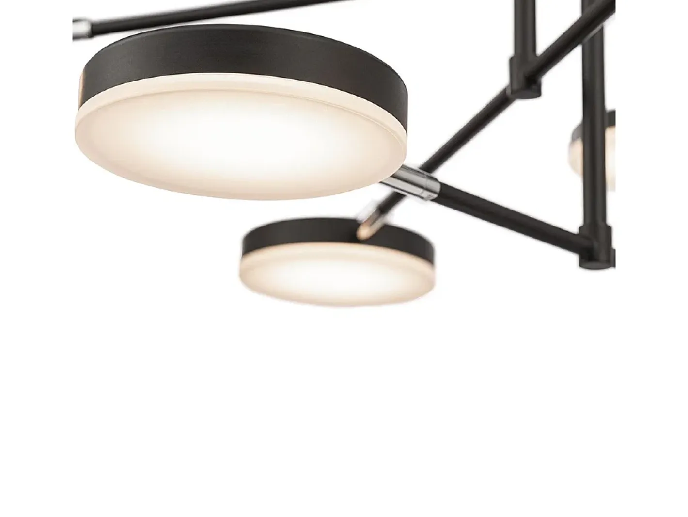 Clearance Maytoni Lampadario A Sospensione Moderno Fad Metallo Nero Acrilico 6 Luci Led 40W Negro