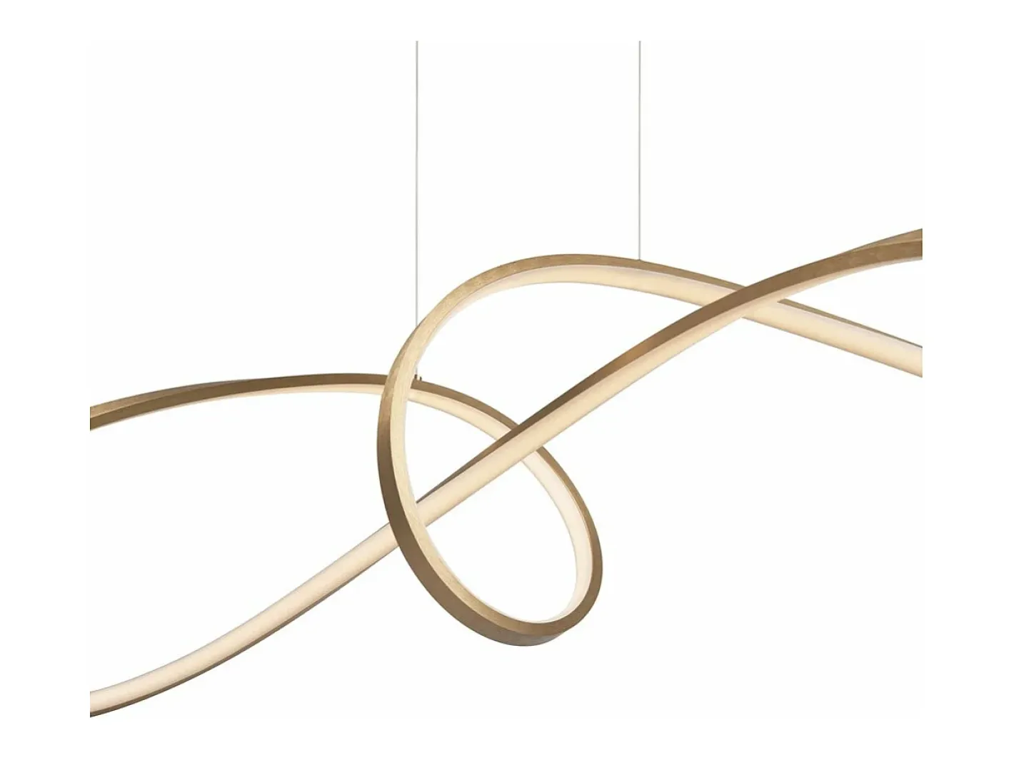 Maytoni Lámpara Suspendida-Lampadario A Sospensione Moderno Curve Alluminio Oro 1 Luce Led 42W Dorado