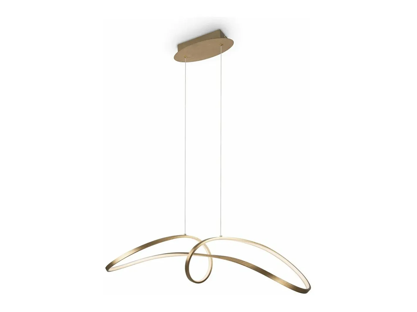 Maytoni Lámpara Suspendida-Lampadario A Sospensione Moderno Curve Alluminio Oro 1 Luce Led 42W Dorado