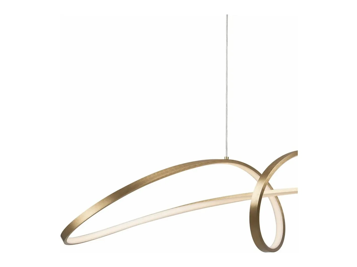 Maytoni Lámpara Suspendida-Lampadario A Sospensione Moderno Curve Alluminio Oro 1 Luce Led 42W Dorado