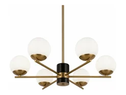 Maytoni Lampadario A Sospensione Moderno Marble Metallo Ottone Vetro 6 Luci E27 60W Dorado