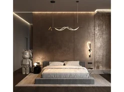 Maytoni Lampadario A Sospensione Moderno Tau Alluminio Nero Luce Led 30W Negro