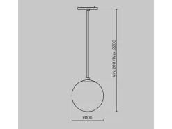 Maytoni Lampadario A Sospensione Moderno Luna Alluminio Nero Luce Led Integrato 5W Blanco Hot