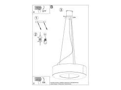 Sollux Lighting Lampadario Cilindrico Bianco 70cm E27 Lámpara colgante cilíndrica Blanca 70cm E27 Blanco Best
