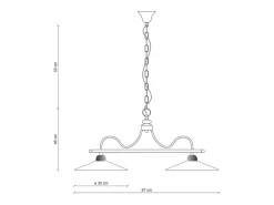 Ferroluce Lampadario Classico Asti Metallo E Ceramica Nero Sfumato Argento 2 Luci E27 Negro Discount