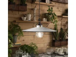 Ferroluce Lámpara Suspendida-Lampadario Classico Asti Ottone E Ceramica Nero 1 Luce E27 Negro