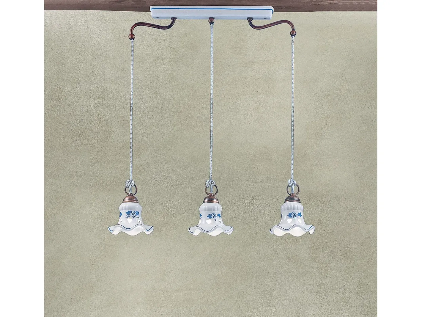 Clearance Ferroluce Lampadario Classico Chieti Metallo E Ceramica Nero Sfumato Argento 3 Luci E14 Negro
