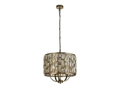 Lampadario Classico Gioiello Acciaio Ottone Vetro 5 Luci E14 Camel Best