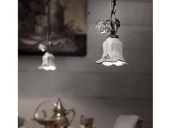 Ferroluce Lampadario Classico Pisa Metallo E Ceramica Nero Sfumato Argento 1 Luce E14 Negro Online