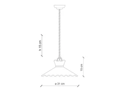 Ferroluce Lampadario Classico Ravenna Metallo E Ceramica Nero Sfumato Arg. 1 Luce E27 Negro Best