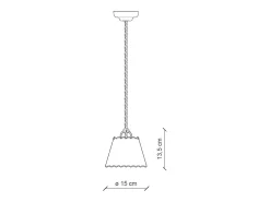 Ferroluce Lampadario Classico Ravenna Metallo E Ceramica Nero Sfumato Argento 1 Luce E14 Negro Hot