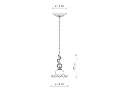 Ferroluce Lampadario Classico Roma Metallo E Ceramica Nero Sfumato Rame 1 Luce E14 Negro
