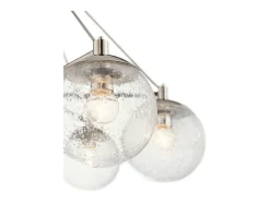 Lámpara Suspendida-Lampadario Contemporaneo Marilyn Acciaio Nichel Lucido Vetro 6 Luci E27 Gris