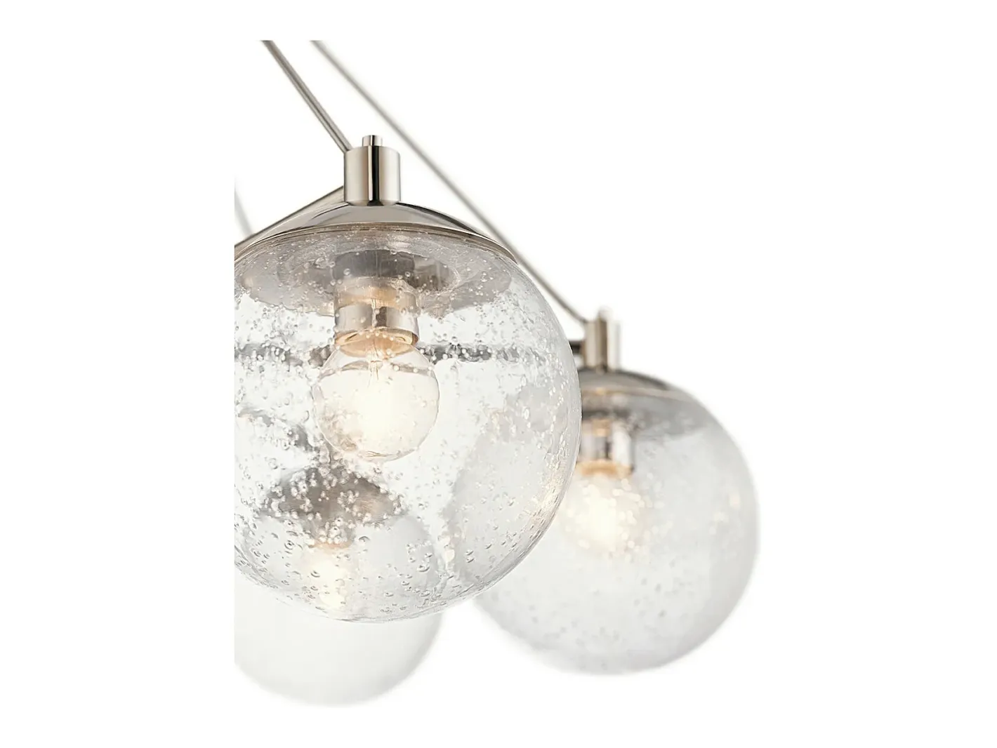 Lámpara Suspendida-Lampadario Contemporaneo Marilyn Acciaio Nichel Lucido Vetro 6 Luci E27 Gris