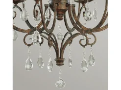 Lampadario Contemporaneo Chateau Acciaio Bronzo Moka Cristallo 6 Luci E14 Bronce Online