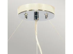 Lámpara Suspendida-Lampadario Contemporaneo Pearce Acciaio Cromo Lucido 5 Luci E27 Plateado