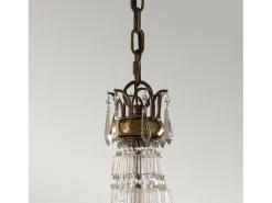 Lampadario Contemporaneo Bellini Acciaio Bronzo Ossidato Cristallo 6 Luci E14 Bronce New