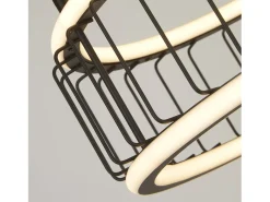 Sale Lampadario Contemporaneo Circolo Alluminio Bianco Silicone Nero Led 40W 3000K Blanco