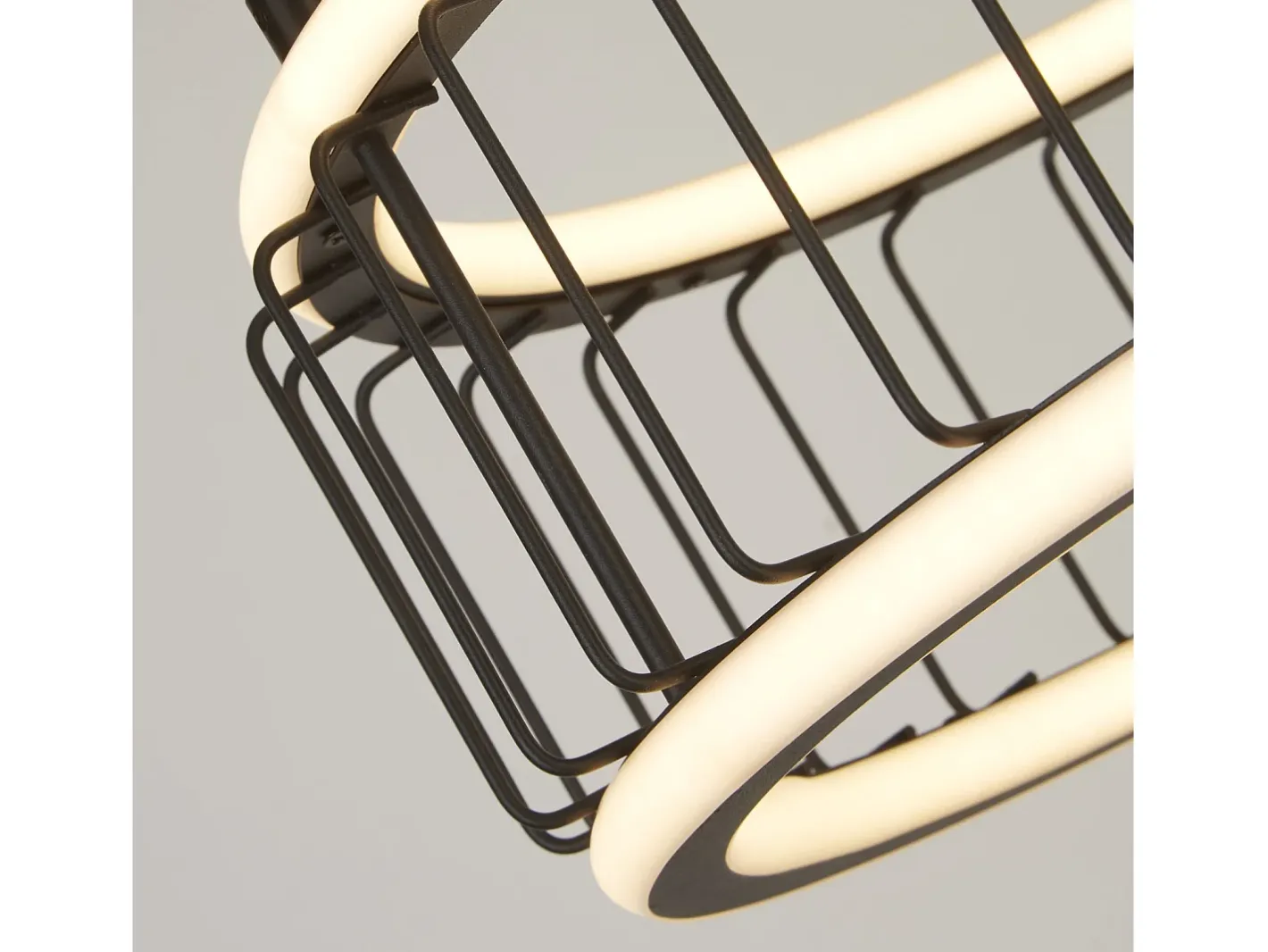 Sale Lampadario Contemporaneo Circolo Alluminio Bianco Silicone Nero Led 40W 3000K Blanco