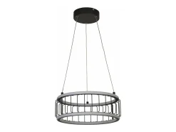 Sale Lampadario Contemporaneo Circolo Alluminio Bianco Silicone Nero Led 40W 3000K Blanco