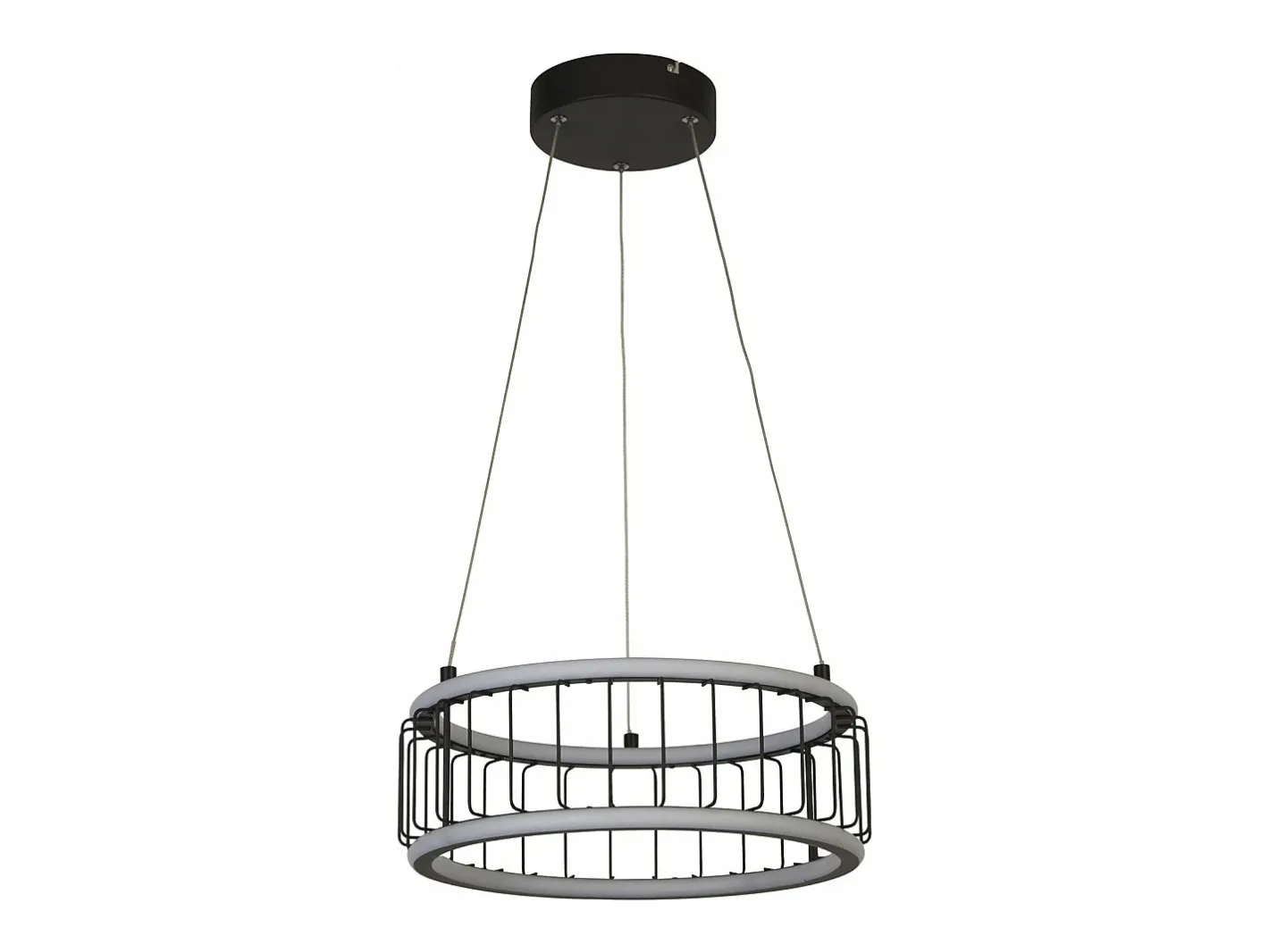 Sale Lampadario Contemporaneo Circolo Alluminio Bianco Silicone Nero Led 40W 3000K Blanco