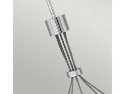 Lámpara Suspendida-Lampadario Contemporaneo Ensemble Acciaio Nichel Lucido 5 Luci E27 Gris