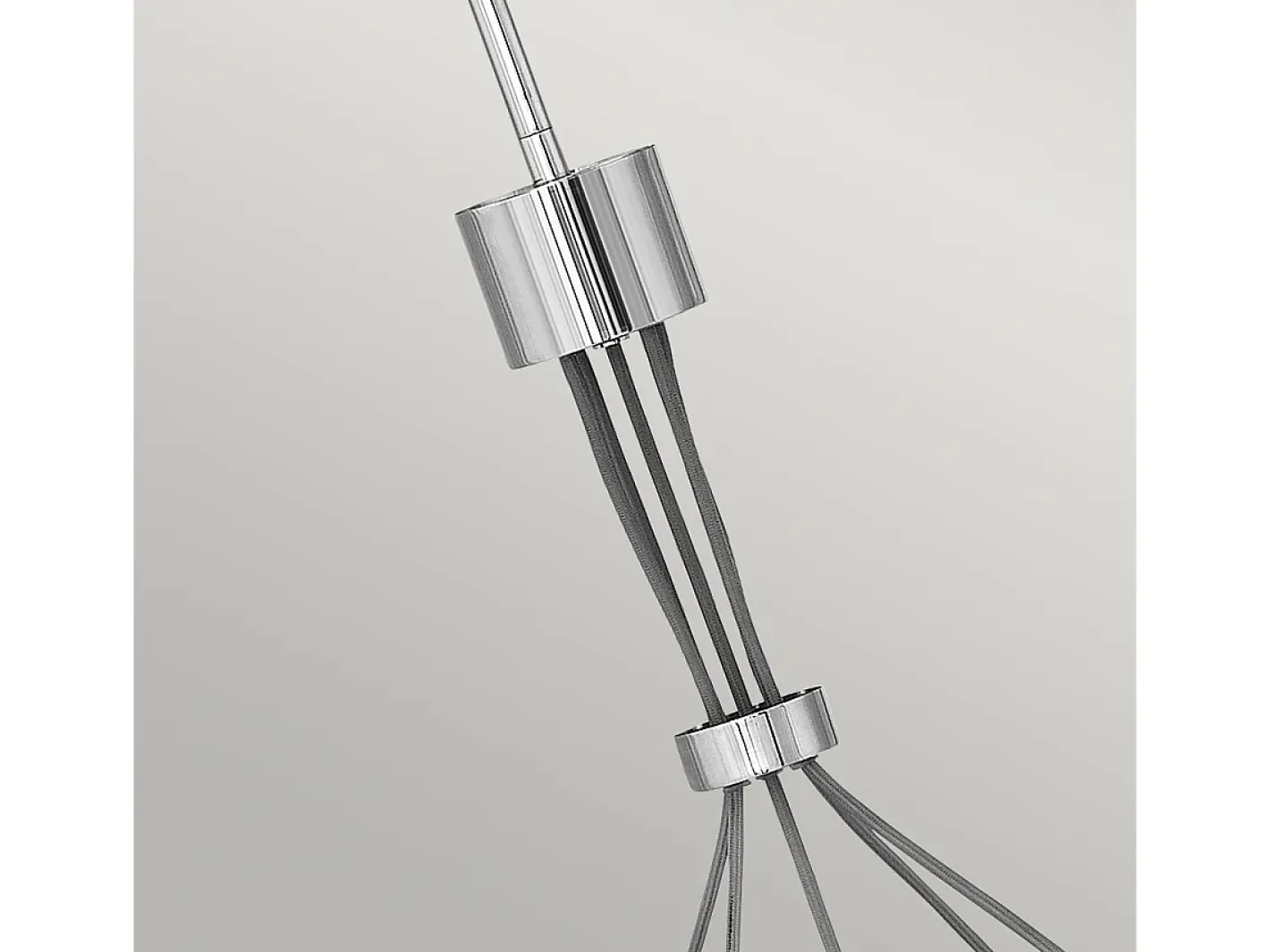 Lámpara Suspendida-Lampadario Contemporaneo Ensemble Acciaio Nichel Lucido 5 Luci E27 Gris