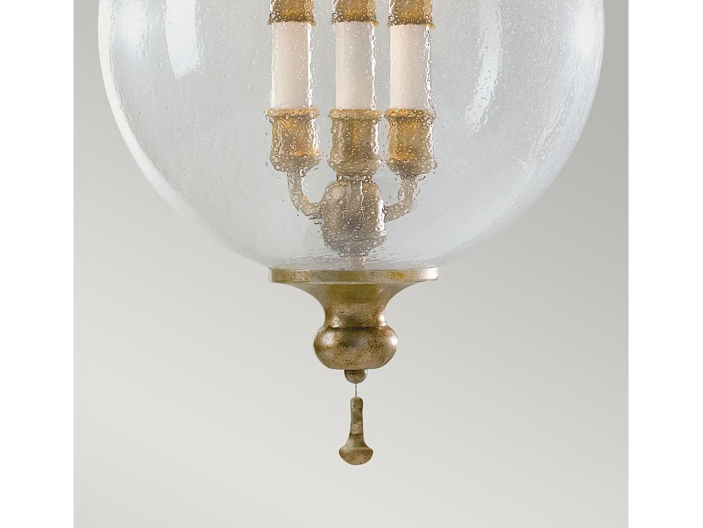 Lámpara Suspendida-Lampadario Contemporaneo Argento Acciaio Foglia Argento Vetro 3 Luci E14 Plateado