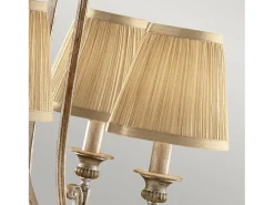 Discount Lampadario Contemporaneo Abbey Acciaio Sabbia Argentata 5 Luci E14 Marru00f3n