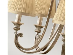 Discount Lampadario Contemporaneo Abbey Acciaio Sabbia Argentata 5 Luci E14 Marru00f3n