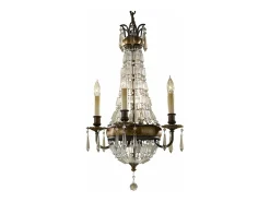 Hot Lampadario Contemporaneo Bellini Acciaio Bronzo Ossidato Cristallo 4 Luci E14 Bronce
