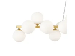 Discount Maytoni Lampadario Contemporaneo Dallas Metallo Oro E Bianco 25 Luci Diffusori Vetro Dorado