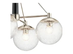Lámpara Suspendida-Lampadario Contemporaneo Marilyn Acciaio Nichel Lucido Vetro 4 Luci E27 Gris