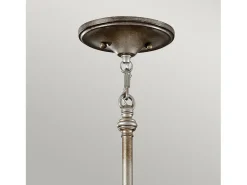 Discount Lampadario Contemporaneo Lucia Acciaio Argento Brunito Cristallo 6 Luci E27 Plateado